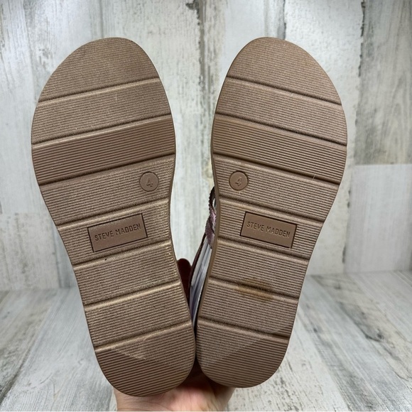 NEW Steve Madden Tan Silver Buckle Strappy Summer Sandals #827 - Picture 8 of 10